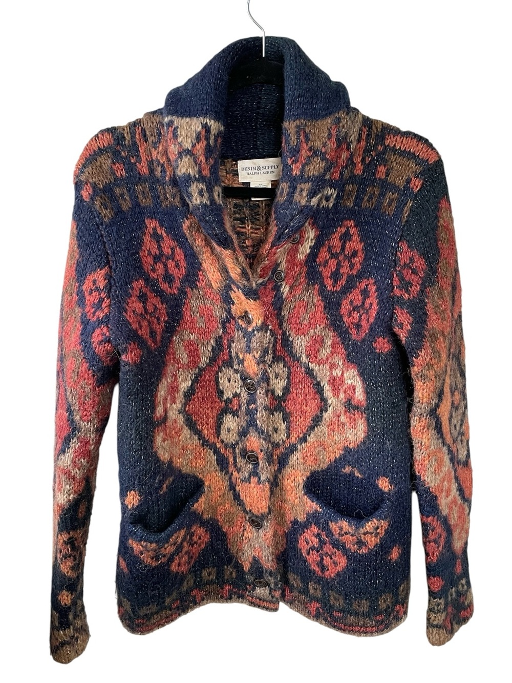 Ralph Lauren Denim & Supply Wool Cardigan Sweater Aztec Pattern